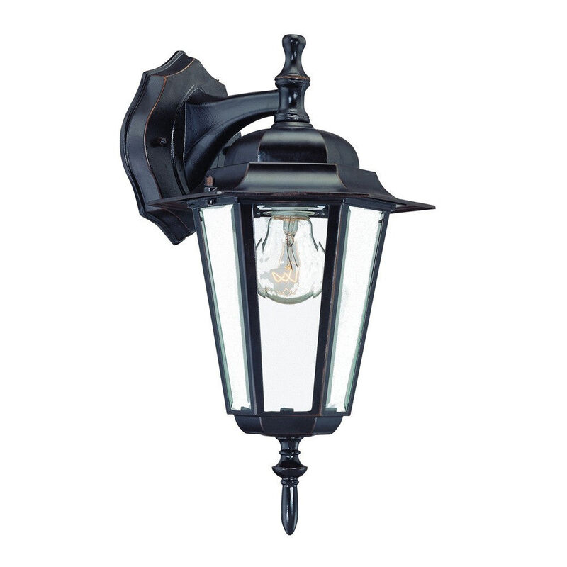 Hivvago Antique Bronze Glass Hanging Lantern Wall Light
