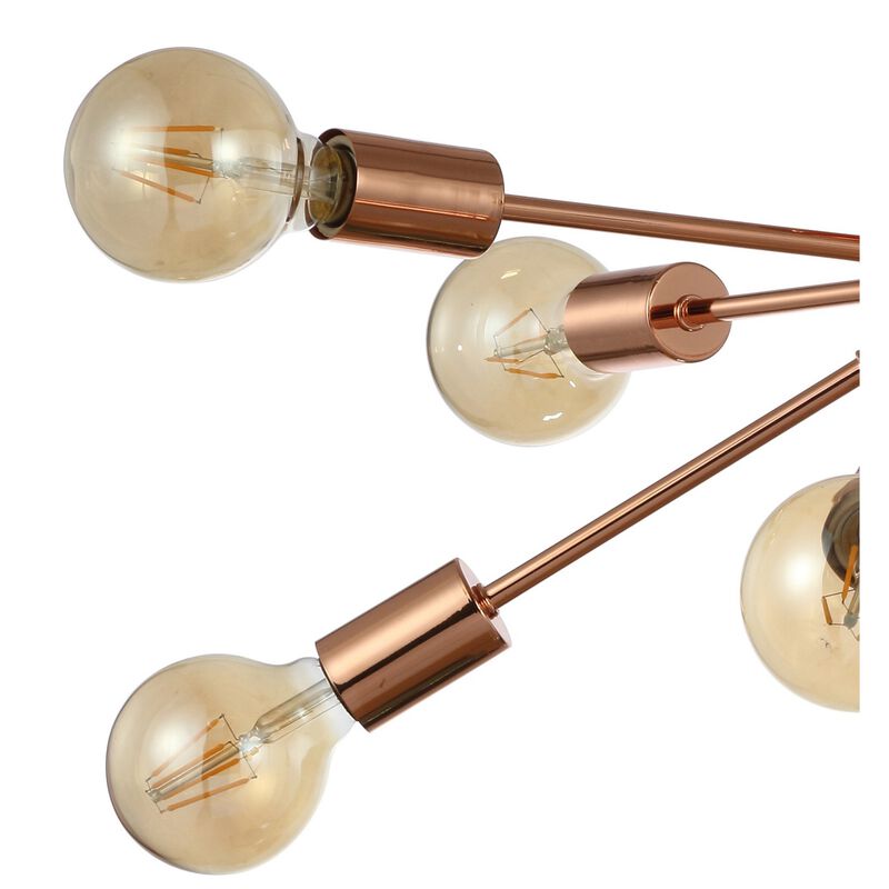 Copper 8-Light Sputnik Metal LED Flush-Mount