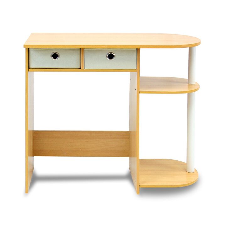 Hivvago Home Office Laptop Computer Desk Table in Beech Ivory