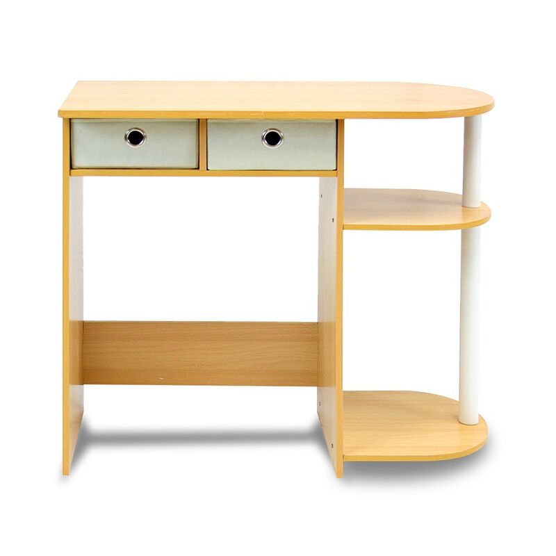 Hivvago Home Office Laptop Computer Desk Table in Beech Ivory
