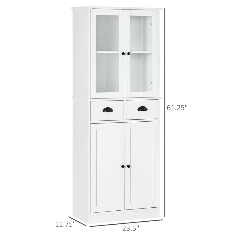 Kitchen Pantry, 4-tier Storage Cabinet with Soft Close Doors, Adjustable Shelves