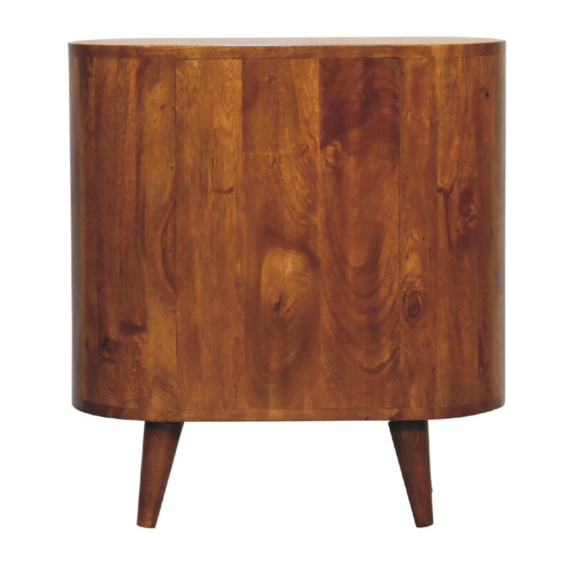 Mini Chestnut  3 Drawer Solid Wood Cabinet
