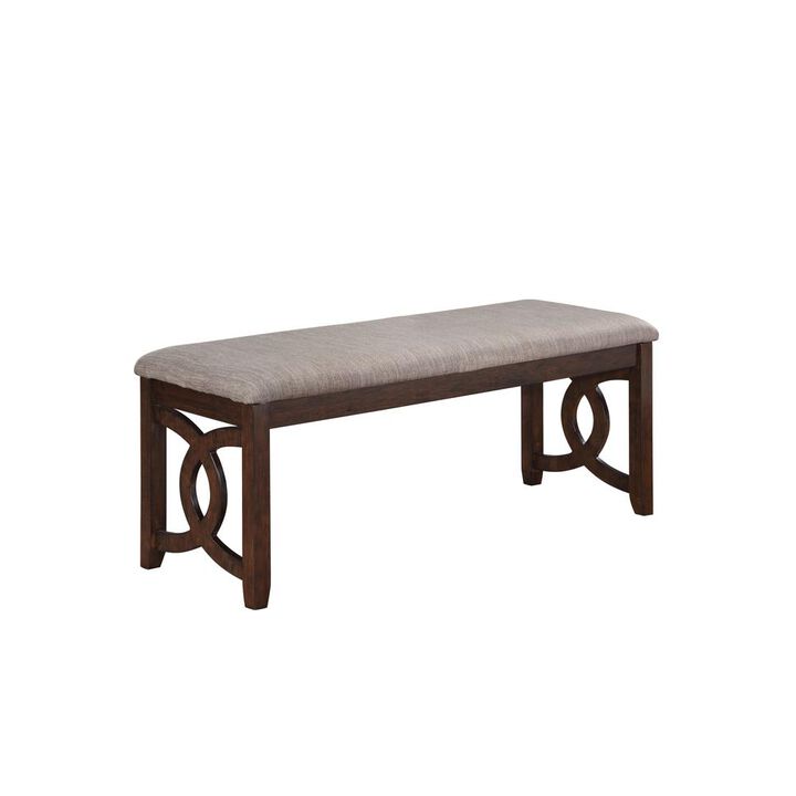 New Classic Furniture Furniture Gia 46 Solid Wood and Polyester Bench in Brown Cherry