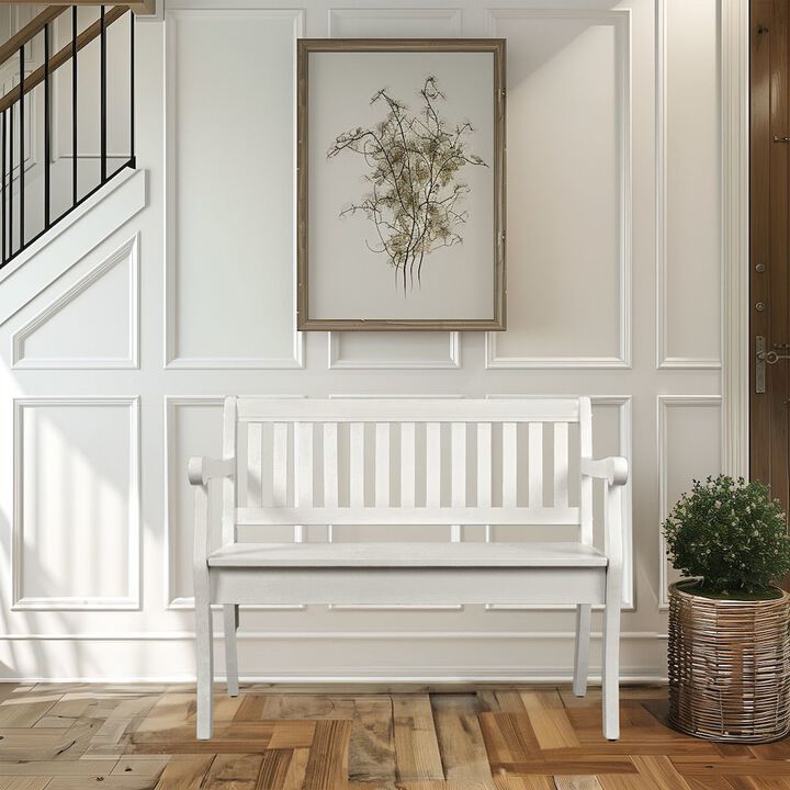 Jofran Artisan's Craft 42 Rustic Farmhouse Distressed Solid Wood Storage Bench
