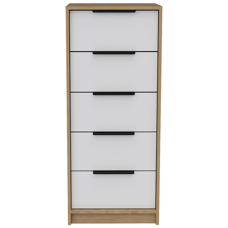Kaia 5 Drawer Dresser, Vertical Dresser - White Pine