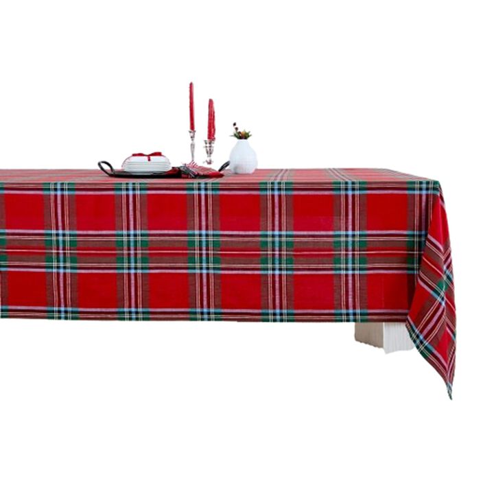Solino Home 100% Pure Linen Madras Holiday Plaid for Spring and Easter