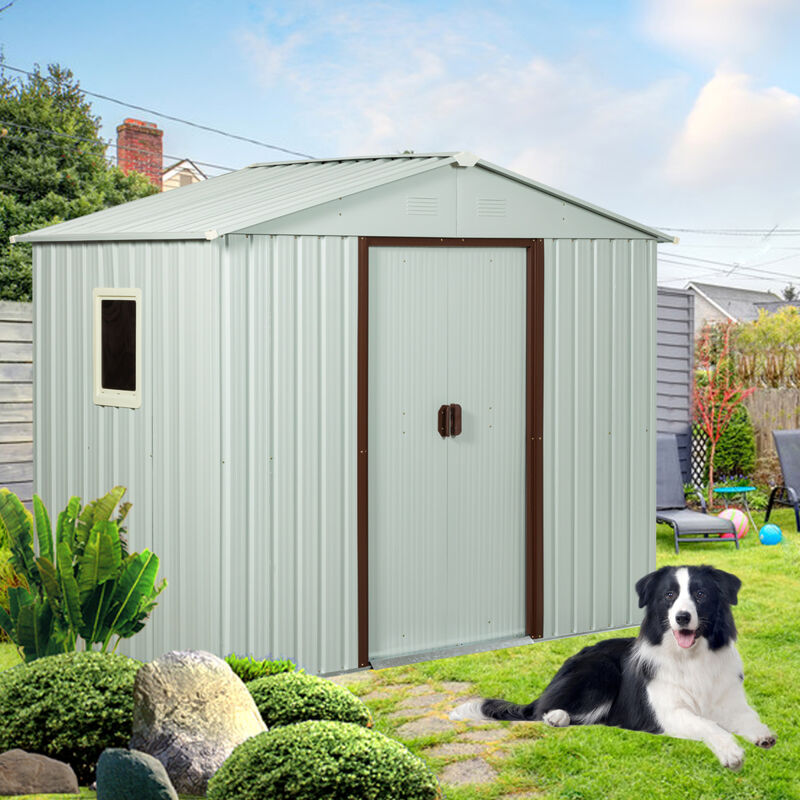 6FT X 5FT Outdoor Metal Storage Shed With Window White