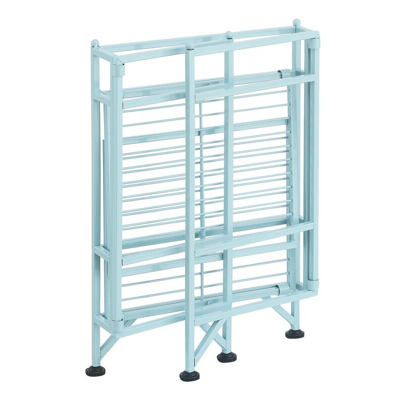 Convenience Concepts Xtra Storage 2 Tier Folding Metal Shelf Blue