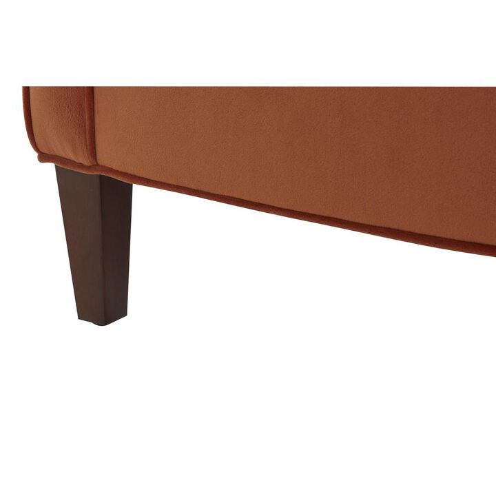 Comfort Pointe Questa Burnt Orange Velvet Accent Arm Chair
