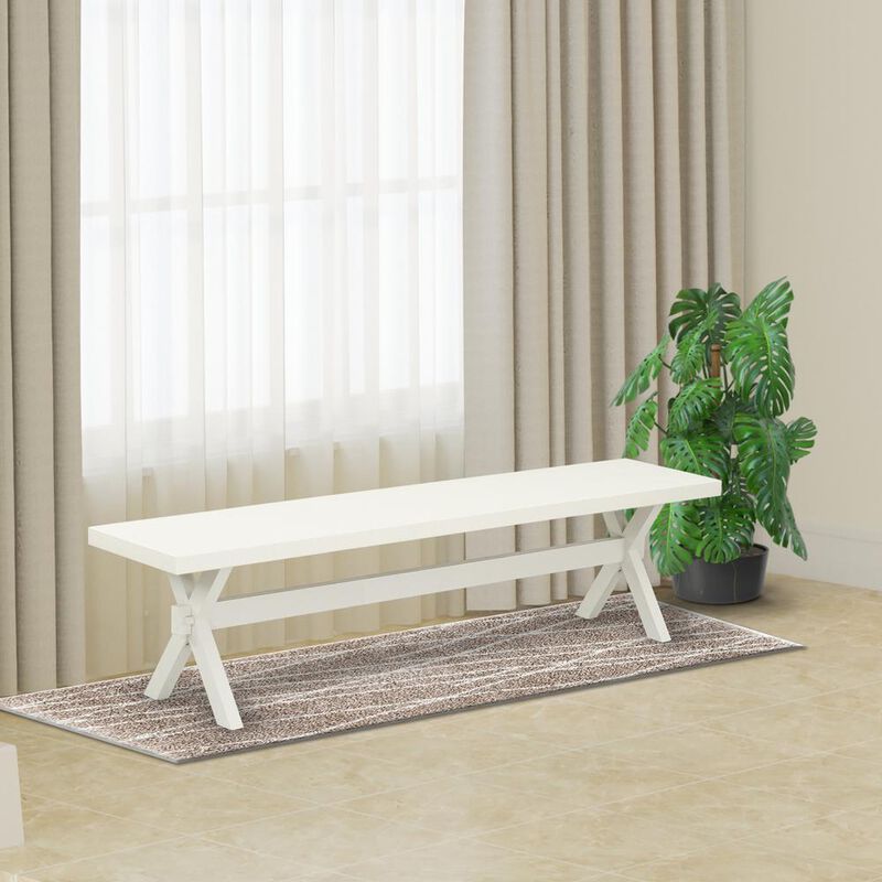 East West Furniture X-Style Modern Dining Bench with Wood Seat, 72x15x18 Inch, XB027