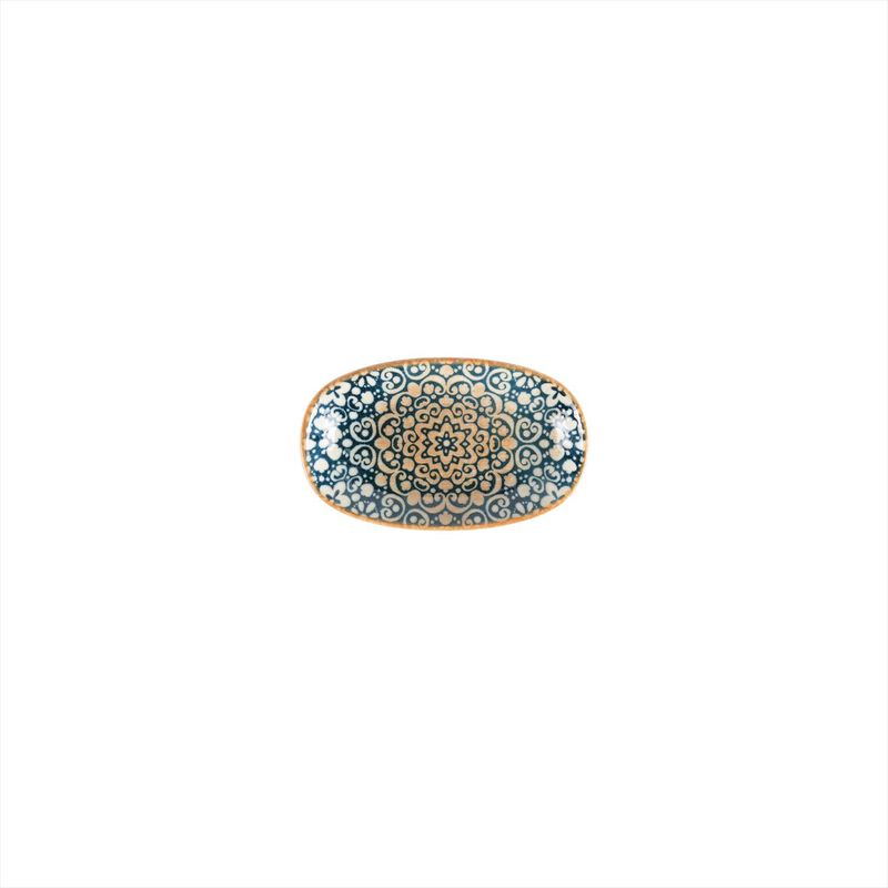 Alhambra 6" x 3.5" x h:0.75" Oval Decorated Porcelain Platter (Set of 2)