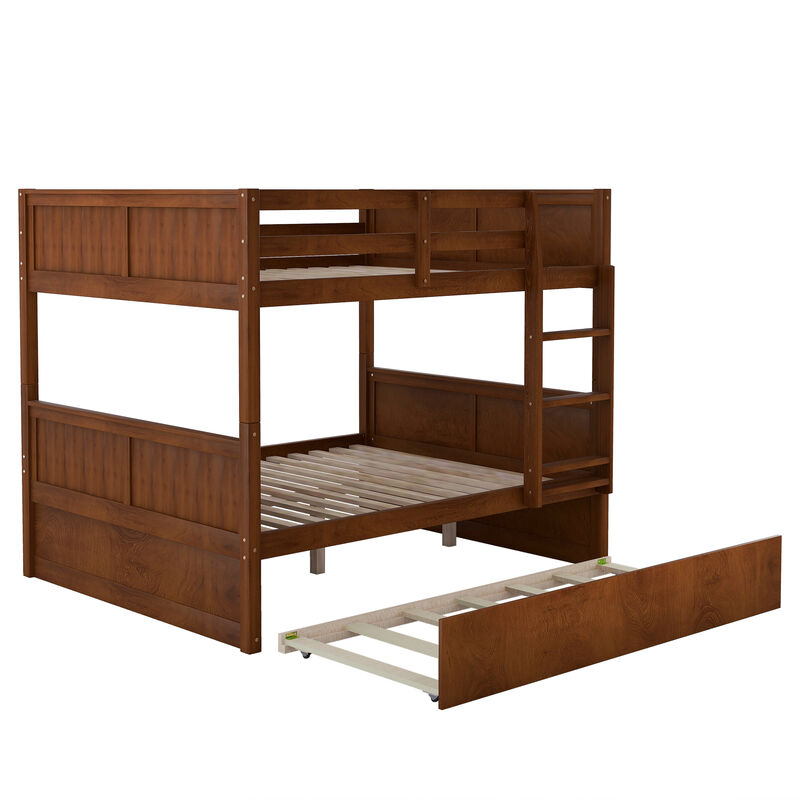 Merax Modern Solid Bunk Bed with Trundle