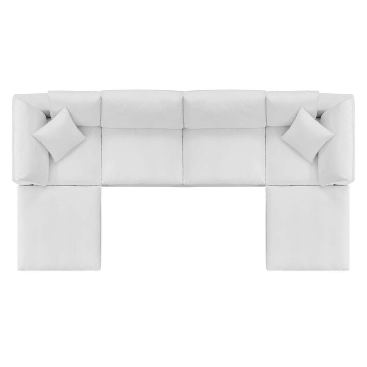 Commix Down Filled Overstuffed Performance Velvet 6-Piece Sectional Sofa