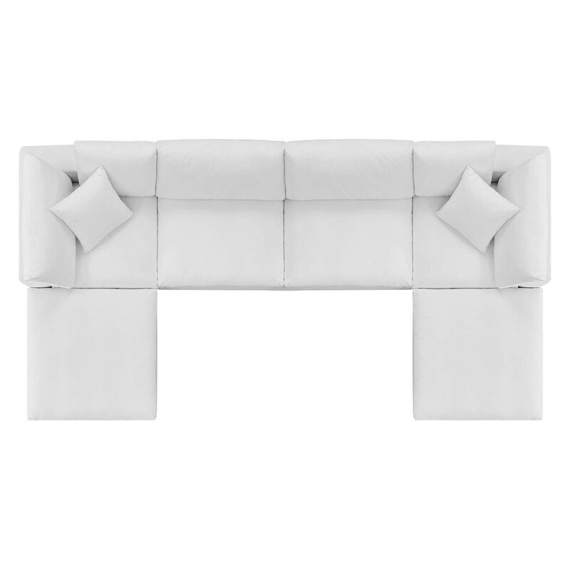 Commix Down Filled Overstuffed Performance Velvet 6-Piece Sectional Sofa