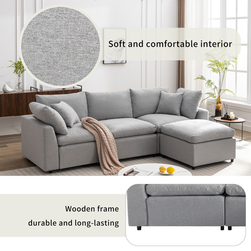 Merax Upholstery Convertible Sectional Sofa