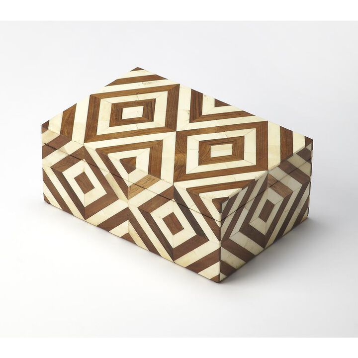 Geometric Harmony Wood and Bone Storage Box, Belen Kox