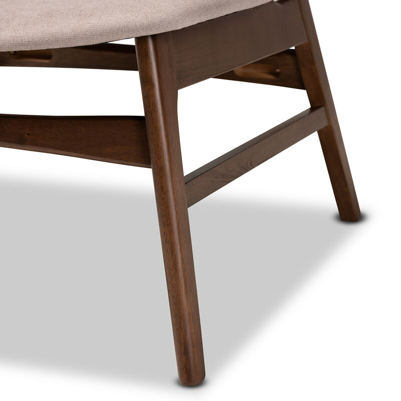 Baxton Studio Benito Transitional Beige Fabric Upholstered Wood Accent Chair