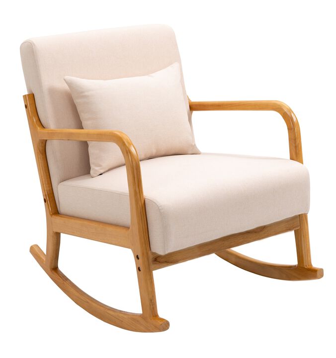 DIANA Solid Wood and  Fabric Rocking Chair