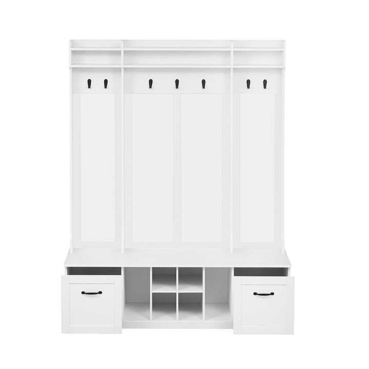 Merax Bench with Coat Rack Entryway Hall Tree