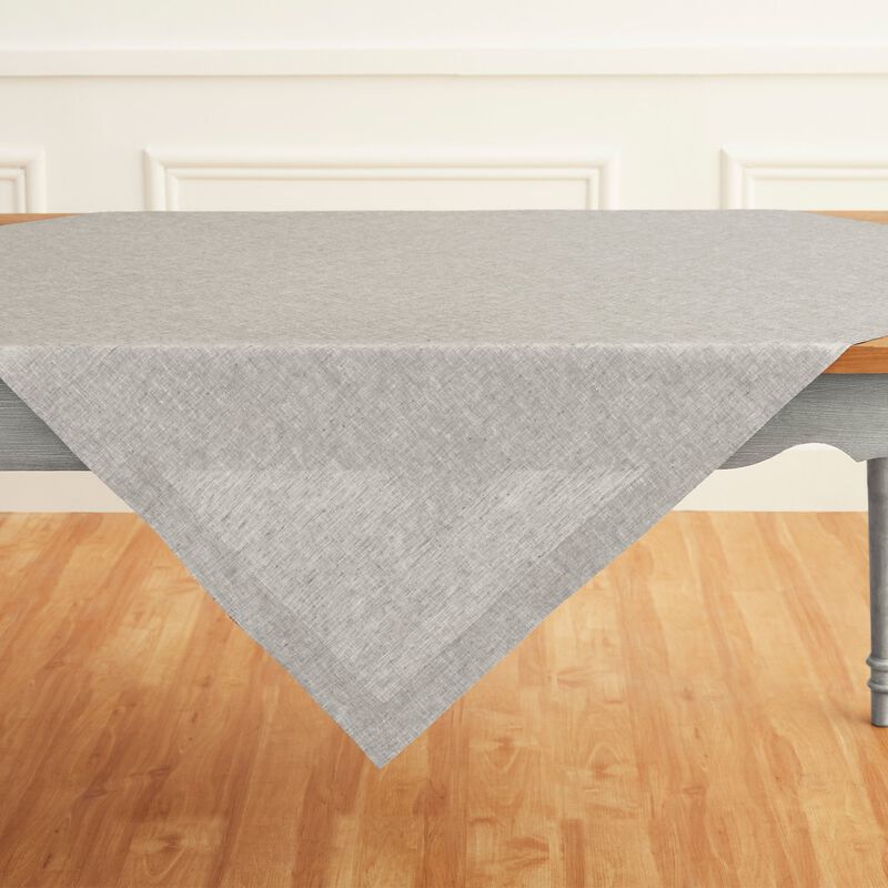 Solino Home 100% Pure Linen Table Throw 52 x 52 Inch | Athena