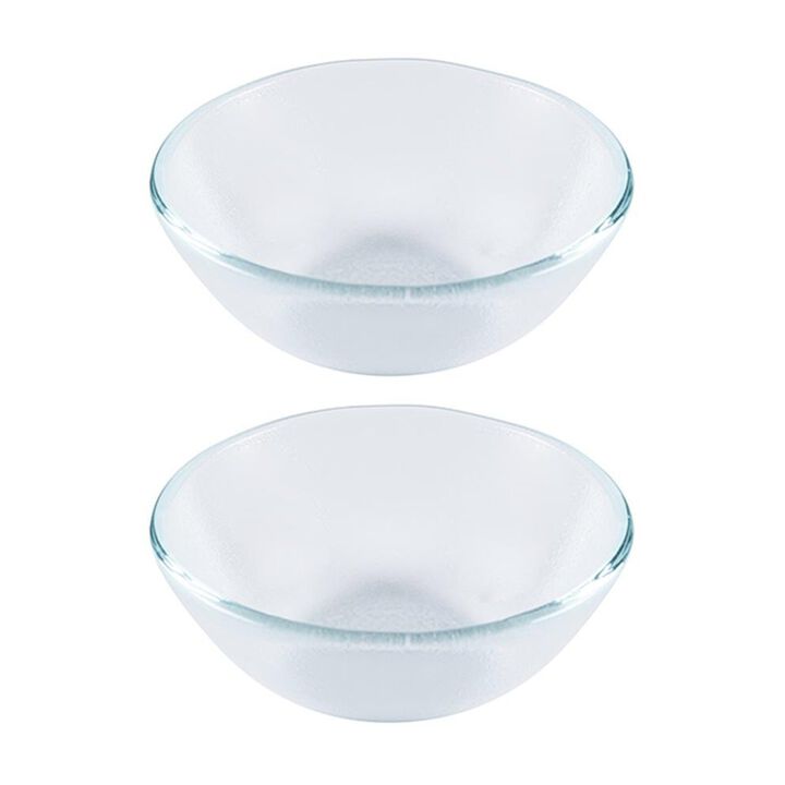 Glass Dinnerware dia.5.5" h:2" 14 oz. Round Clear Glass Bowl (Set of 2)