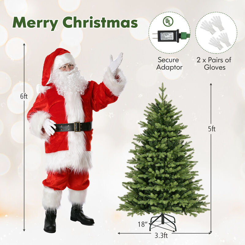 Artificial Xmas Tree Hinged with 11 Lighting Modes and Remote Control for Customizable Holiday Lighting