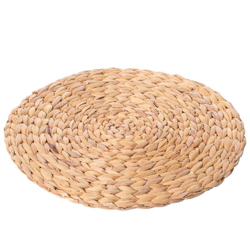 15 Inch Decorative Weave Water Hyacinth Round Mat Charger Plates for Dining Table