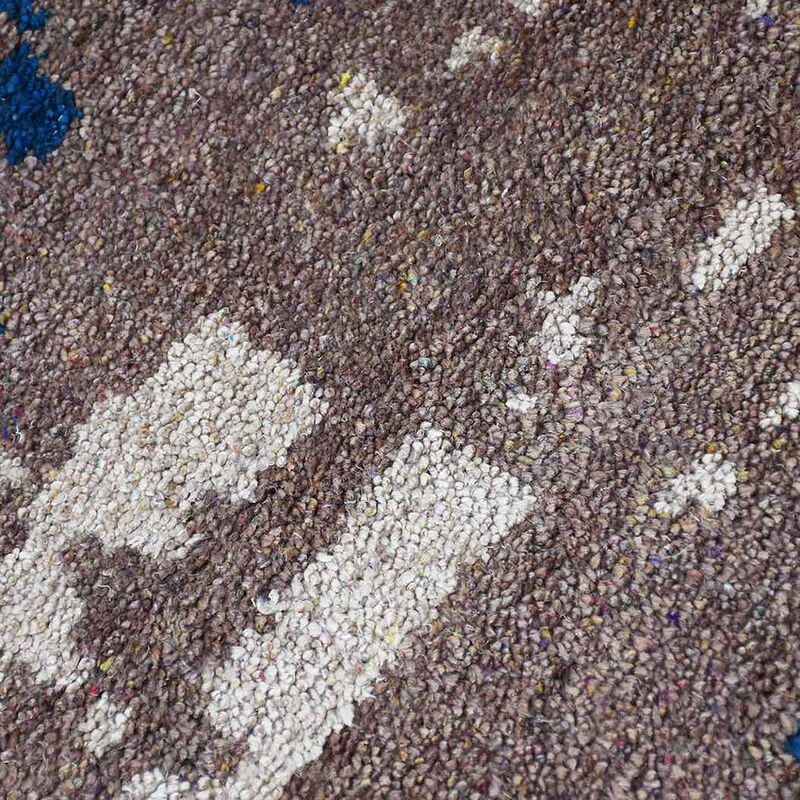 Rugsotic Carpets Hand Knotted Silk 6'x9' Area Rug Abstract Blue Beige NS1242