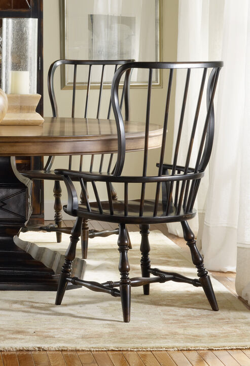 Hooker Sanctuary Spindle Arm Chair in Black