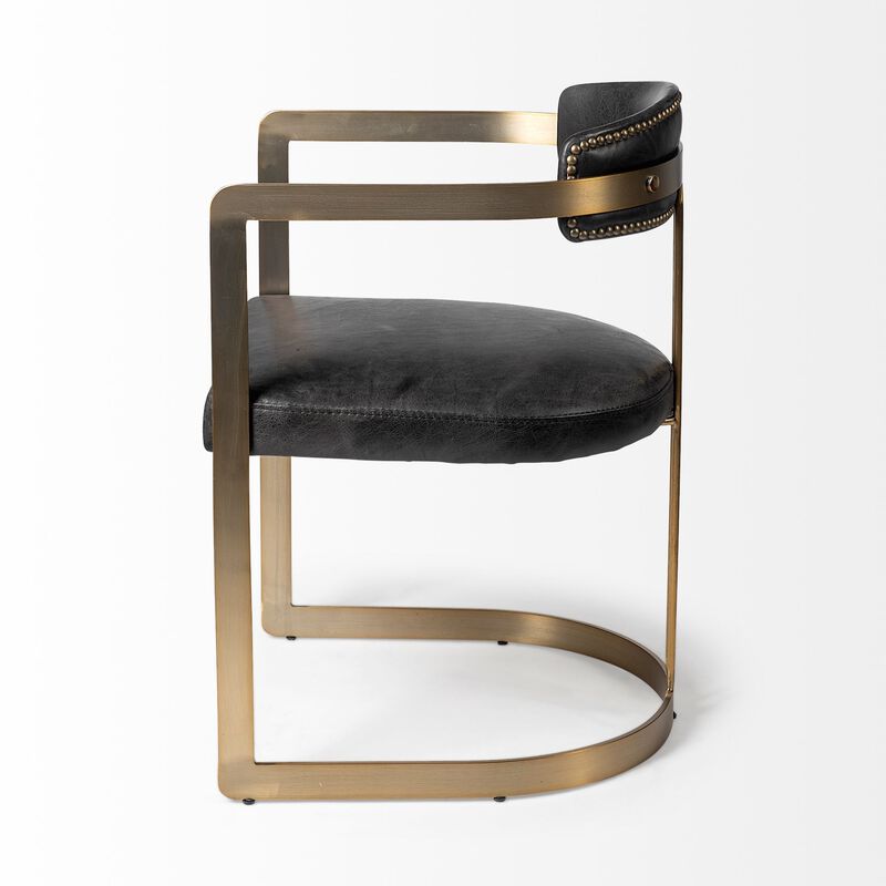 Hollyfield Black Leather Dining Chair