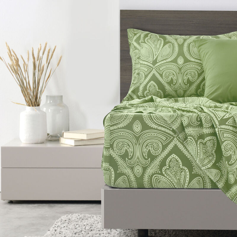 Lux Decor Collection Bed Sheets - Brushed Microfiber Paisley Sheet Set