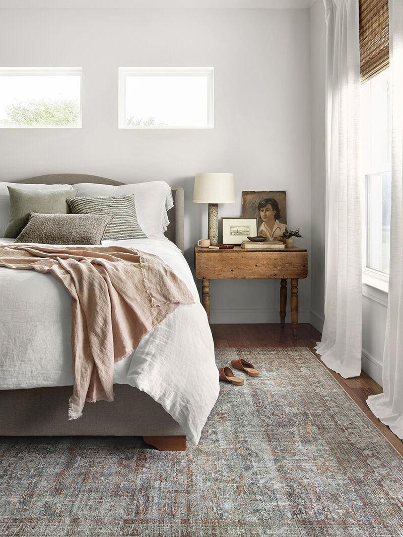 Jules JUL05 Lagoon/Brick 9'6" x 14' Rug by Chris Loves Julia × Loloi
