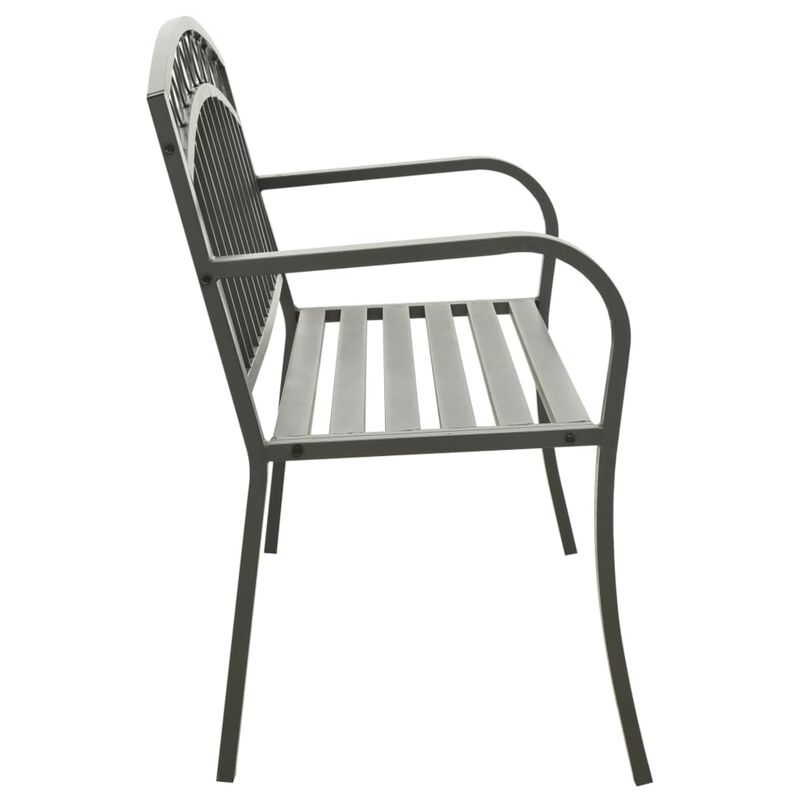 vidaXL Garden Bench 49.2" Steel Gray