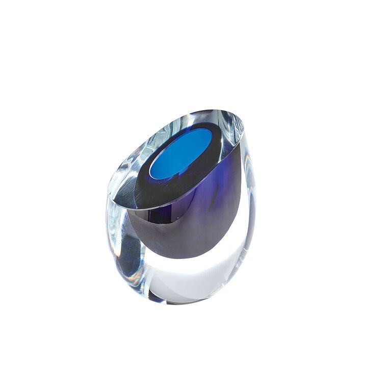 Slant Vase-Blue Small