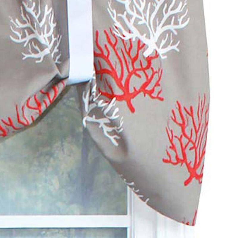 RLF Home Sea Coral Suspender Window Treatment Valance 3" Rod Pocket 50" x 16" Salmon Red