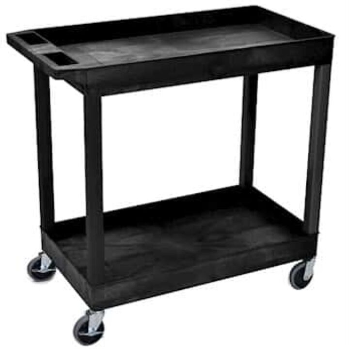 Black 18x32 2 Tub Cart W/ SP5 Casters