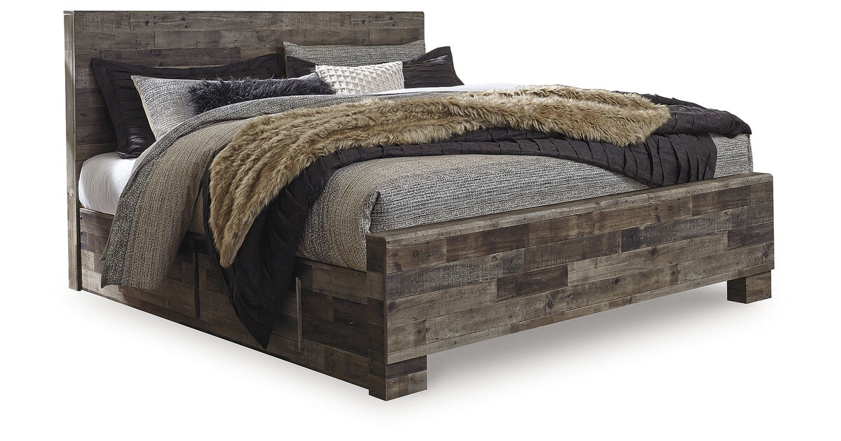 Derekson King Panel Bed with 2 Side Storage