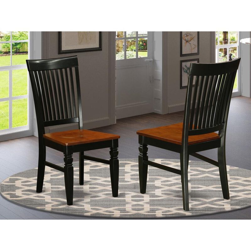 East West Furniture Dining Chair Black & Cherry, WEC-BCH-W