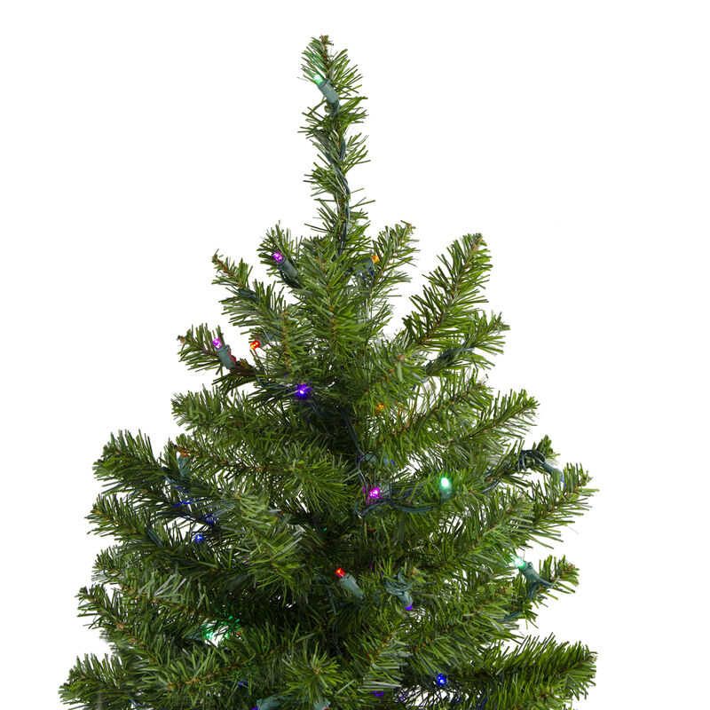 5' Pre-Lit LED Medium Canadian Pine Artificial Christmas Tree - Multicolored Lights