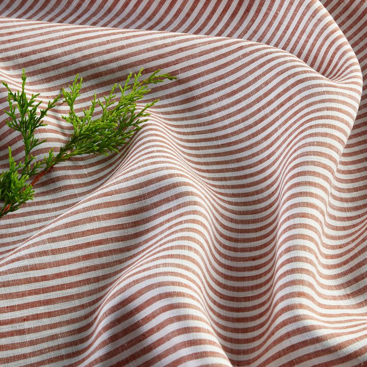 Solino Home 100% Pure Linen Tablecloth | Narrow Stripe