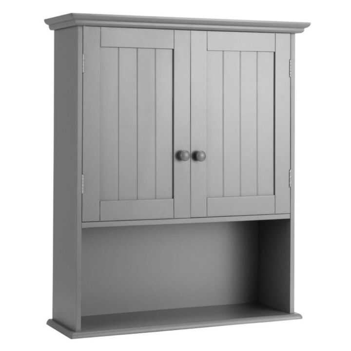 Hivvago 2-Door Wall Mount Bathroom Storage Cabinet with Open Shelf Hivvago 2-Door Wall Mount Bathroom Storage Cabinet with Open Shelf