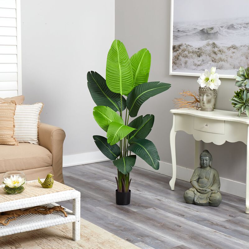 Hivvago 5 Feet Travelers Palm Artificial Tree