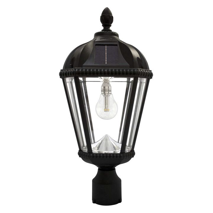 Gama Sonic Royal Bulb Solar Outdoor Post Light GS-98B-F-BLK - Black Finish