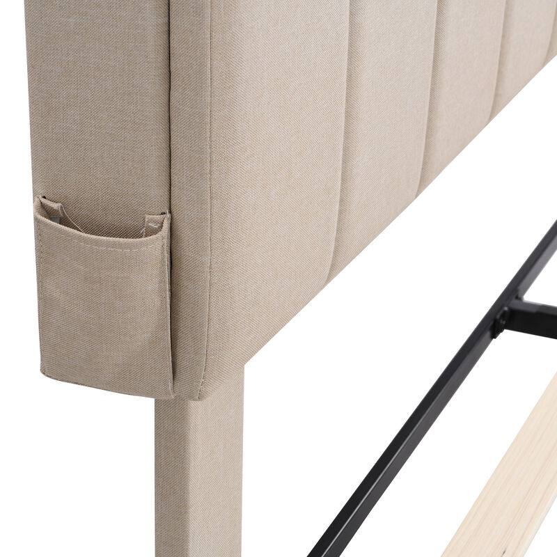 Merax Upholstered Platform Bed with Storage Headboard