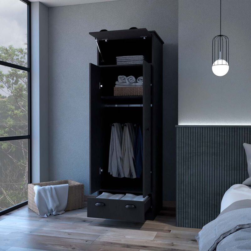 Lakewood Double Door And 1-Drawer Armoire Black