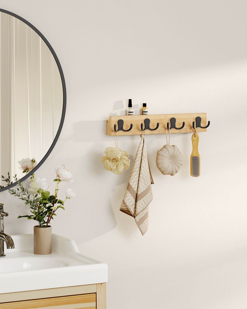 Wall-Mounted Coat Rack for Space-Saving Entryway Organization