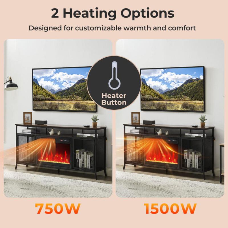 Hivvago 18 Inch Electric Fireplace Insert Fireplace Heater with Overheat Protection