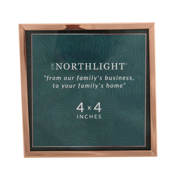 4.25" Classical Square 4" x 4" Photo Picture Frame with Easel Back - Rose Gold