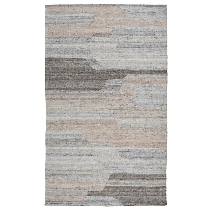 Yuz 2 x 3 Indoor Outdoor Small Area Rug with Beige Gray Abstract Tones - Benzara