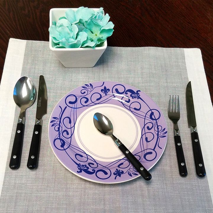 Gibson Home Casual Living 58 Piece Stainless Steel Flatware Set in Black